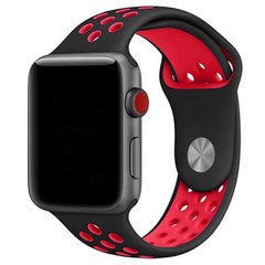Силіконовий ремінець Sport Nike+ для Apple watch 42mm / 44mm (black/ red)
