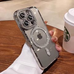 Чехол для iPhone 13 Pro Diamond Shining with MagSafe Silver