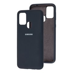 Чехол для Samsung Galaxy M31 (M315) Silicone Full темно-серый с закрытым низом и микрофиброй