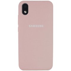Чехол для Samsung Galaxy M01 Core / A01 Core Silicone Full Розовый / Pink Sand c закрытым низом и микрофиброю