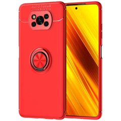TPU чехол Deen ColorRing под магнитный держатель (opp) для Xiaomi Poco X3 NFC (Красный / Красный)