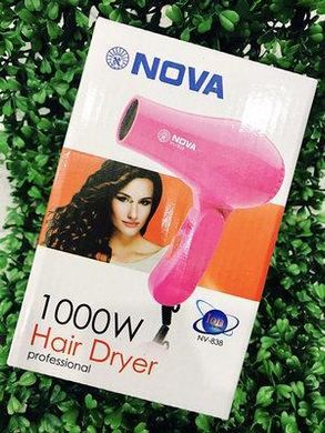 Фен для волос дорожный Nova 1000W со складной ручкой