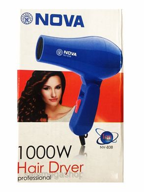 Фен для волос дорожный Nova 1000W со складной ручкой