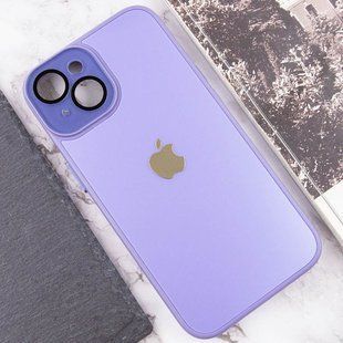 Чохол для iPhone 14 Скляний матовий + скло на камеру з мікрофіброю TPU+Glass Sapphire Midnight Dasheen