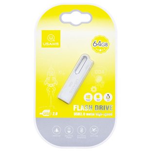 Флеш накопитель USAMS US-ZB099 64Gb Aluminum Alloy USB High Speed Flash (Серебряный)