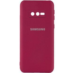Чохол для Samsung Galaxy S10e Silicone Full camera закритий низ + захист камери Бордовий / Marsala
