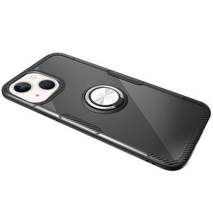 TPU+PC чохол Deen CrystalRing для Apple iPhone 13 (6.1"") Безбарвний / Чорний