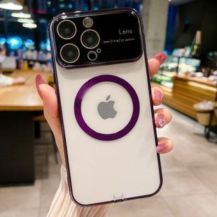 Чохол для iPhone 12 Pro Max Camera Lens Protection with MagSafe + скло на камеру Purple