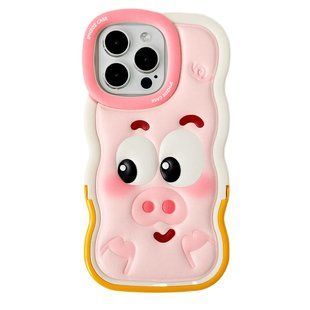 Чохол для iPhone 14 Хвилястий Pig + підставка