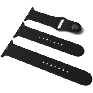 Силиконовый ремешок для Apple Watch Sport Band 38 / 40 (S/M & M/L) 3pcs (Черный / Black)