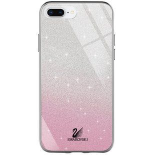 TPU + Glass чохол Swarovski для Apple iPhone 7 plus / 8 plus (5.5 ") (Рожевий)