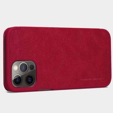 Кожаный чехол (книжка) Nillkin Qin Series для Apple iPhone 12 Pro / 12 (6.1"") Красный
