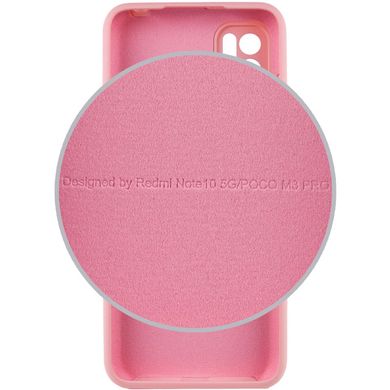 Чехол Silicone Cover Full Camera (AA) для Xiaomi Redmi Note 10 5G / Poco M3 Pro Розовый / Pudra