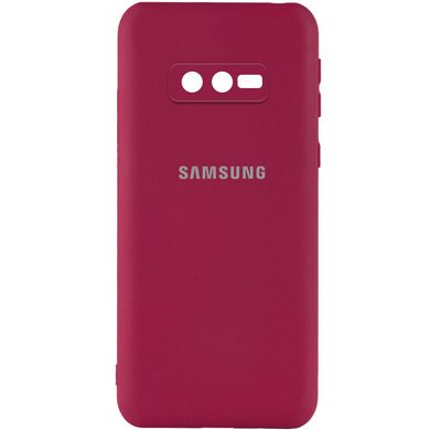 Чехол для Samsung Galaxy S10e Silicone Full camera закрытый низ + защита камеры Бордовый / Marsala