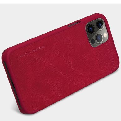 Кожаный чехол (книжка) Nillkin Qin Series для Apple iPhone 12 Pro / 12 (6.1"") Красный