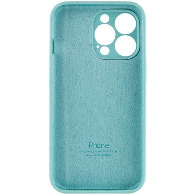 Чехол для Apple iPhone 13 Pro Max Silicone Full camera закрытый низ + защита камеры / Бирюзовый / Ice Blue