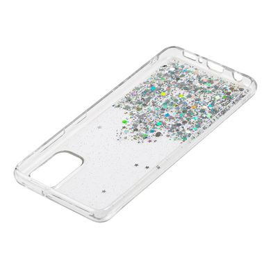 Чехол для Samsung Galaxy A41 (A415) Wave confetti прозрачно-серебристый