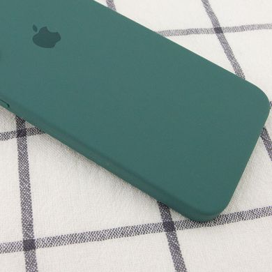 Чехол для Apple iPhone 7 plus / 8 plus Silicone Full camera закрытый низ + защита камеры (Зеленый / Pine green) квадратные борты
