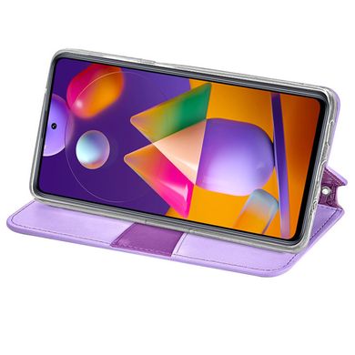 Шкіряний чохол книжка GETMAN Mandala (PU) для Samsung Galaxy M31s (Фіолетовий)