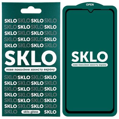 Защитное стекло SKLO 5D (full glue) для Samsung Galaxy A50, Черный