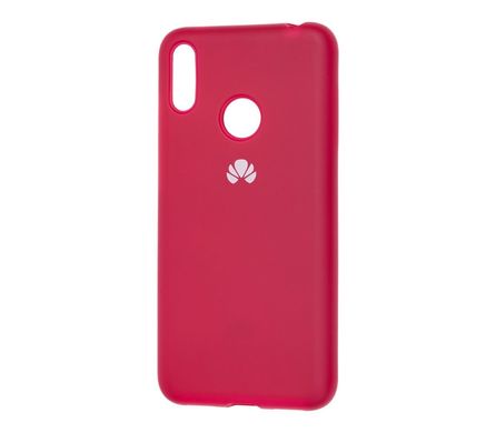 Чохол для Huawei Y7 2019 Silicone Full рожево-червоний