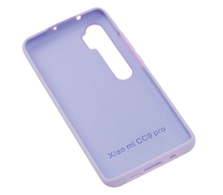 Чехол для Xiaomi Mi Note 10 Silicone Full Светло-фиолетовый с закрытым низом и микрофиброй