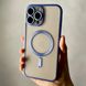 Чехол для iPhone 14 Pro Max Matt Shining Case with Magsafe + стекло на камеру Sierra Blue