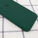 Чехол для iPhone 6/6s Silicone Full camera закрытый низ + защита камеры Зеленый / Dark green квадратные борты
