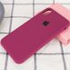 Чехол silicone case for iPhone XS Max с микрофиброй и закрытым низом Maroon