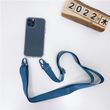 Чехол для iPhone 15 Pro Max прозрачный с ремешком Blue Cobalt