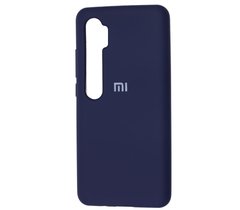 Чохол для Xiaomi Mi Note 10 Silicone Full Темно-синій з закритим низом і мікрофіброю