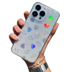 Чехол для iPhone 12 / 12 Pro Hologram case Hearts 2