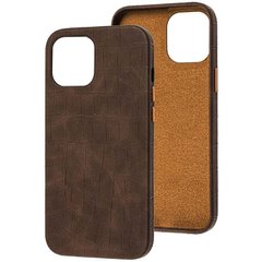 Кожаный чехол Croco Leather для Apple iPhone 13 Pro (6.1"") Brown