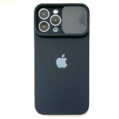 Чохол для iPhone 12 Pro Silicone with Logo hide camera + шторка на камеру Black
