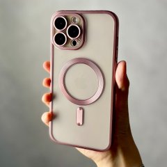 Чохол для iPhone 14 Pro Max Matt Shining Case with Magsafe + скло на камеру Pink