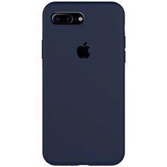 Чехол для Apple iPhone 7 plus / 8 plus Silicone Case Full с микрофиброй и закрытым низом (5.5"") Темный Синий / Midnight Blue
