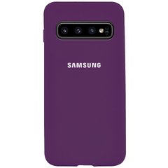 Чехол для Samsung Galaxy S10 (G973) Silicone Full сиреневый c закрытым низом и микрофиброю