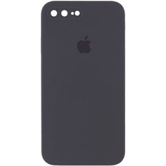 Чохол для Apple iPhone 7 plus / 8 plus Silicone Full camera закритий низ + захист камери (Сірий / Dark Gray) квадратні борти