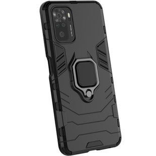 Ударопрочный чехол Transformer Ring for Magnet для Xiaomi Redmi Note 10 / Note 10s Черный / Soul Black