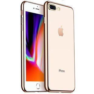 Прозорий силіконовий чохол з глянсовою окантовкою Full Camera для Apple iPhone 7 plus / 8 plus (5.5) Золотий