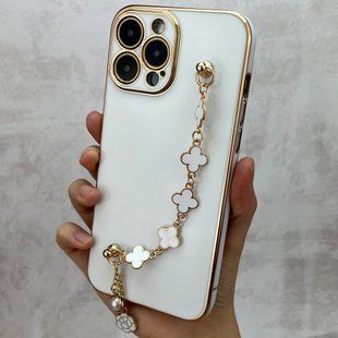 Чехол с цепочкой для iPhone 14 Pro Shine Bracelet Strap White