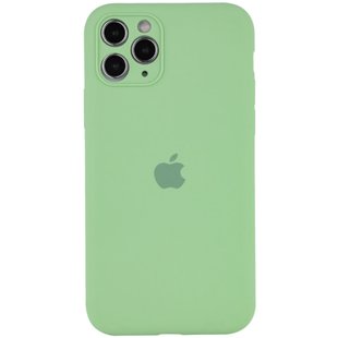 Чехол для Apple iPhone 11 Pro Silicone Full camera / закрытый низ + защита камеры (Мятный / Mint)