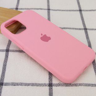 Чехол для Apple iPhone 12 Pro Silicone Full / закрытый низ (Розовый / Light pink)