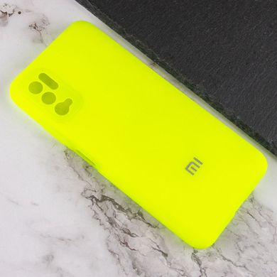 Чехол Silicone Cover Full Camera (AA) для Xiaomi Redmi Note 10 5G / Poco M3 Pro Салатовый / Neon green