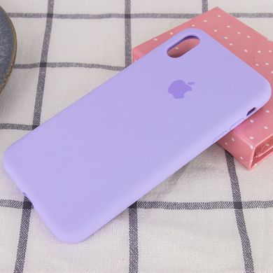 Чехол для Apple iPhone XR (6.1"") Silicone Case Full с микрофиброй и закрытым низом Сиреневый / Dasheen