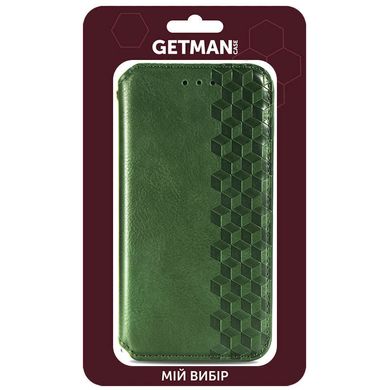 Кожаный чехол книжка GETMAN Cubic (PU) для Xiaomi Redmi Note 10 Pro Зеленый