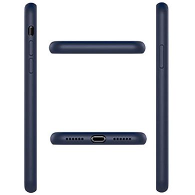 Чехол для Apple iPhone 7 plus / 8 plus Silicone Case Full с микрофиброй и закрытым низом (5.5"") Темный Синий / Midnight Blue