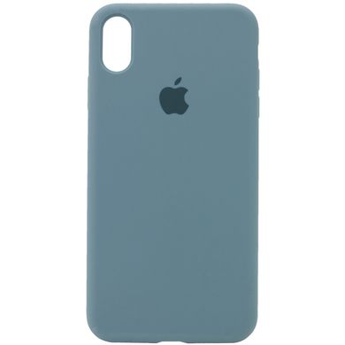 Чехол silicone case for iPhone XS Max с микрофиброй и закрытым низом Pine green