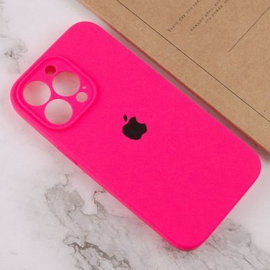 Чохол для Apple iPhone 13 Pro Max Silicone Full camera закритий низ + захист камери / Рожевий / Barbie pink