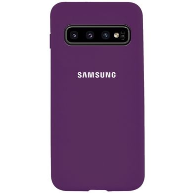 Чехол для Samsung Galaxy S10 (G973) Silicone Full сиреневый c закрытым низом и микрофиброю